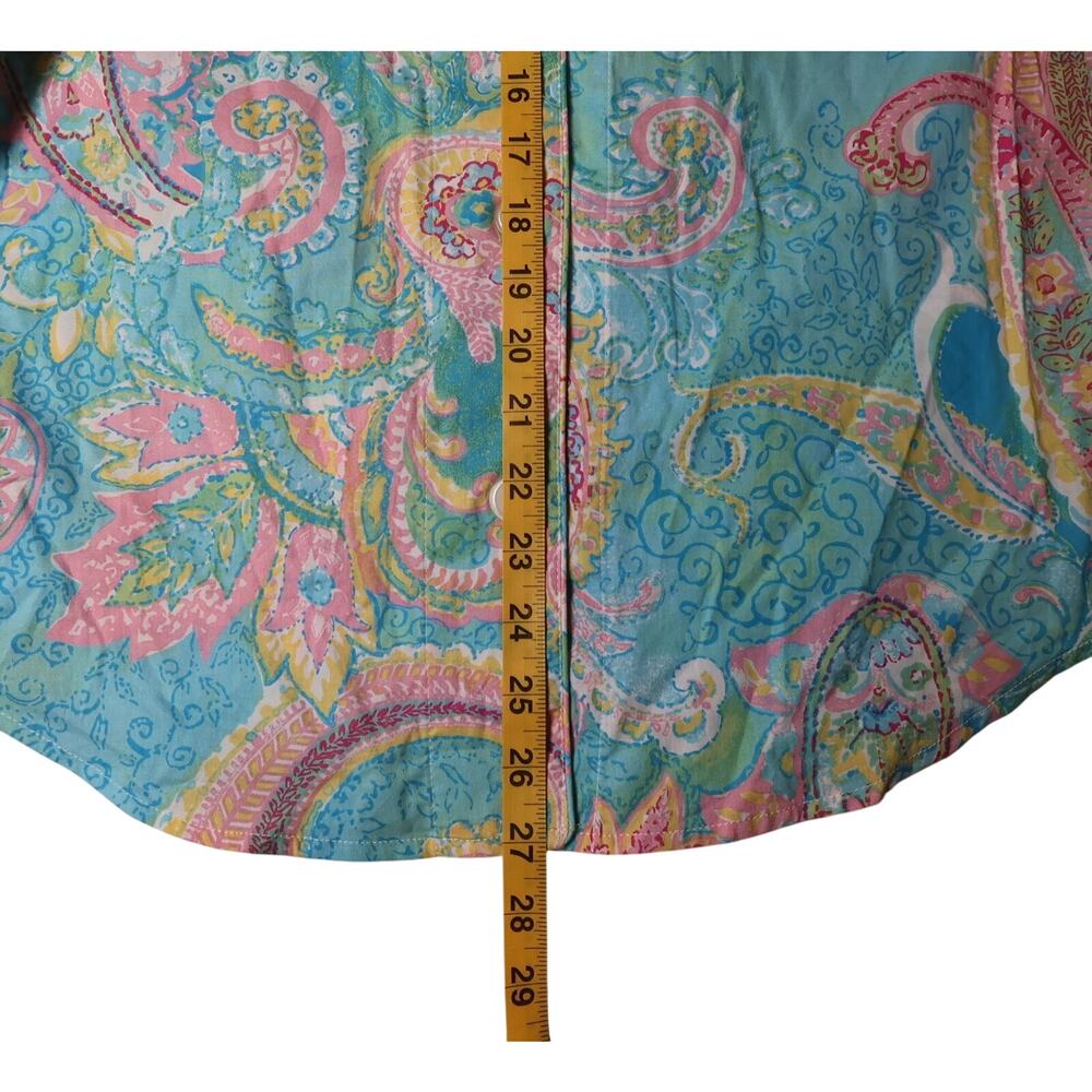 Lauren Ralph Lauren Pastel Paisley Blouse Sz S NWT Cotton Collared Easter Preppy - Picture 7 of 9